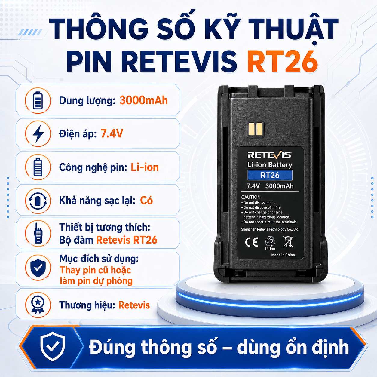 Pin Retevis RT26